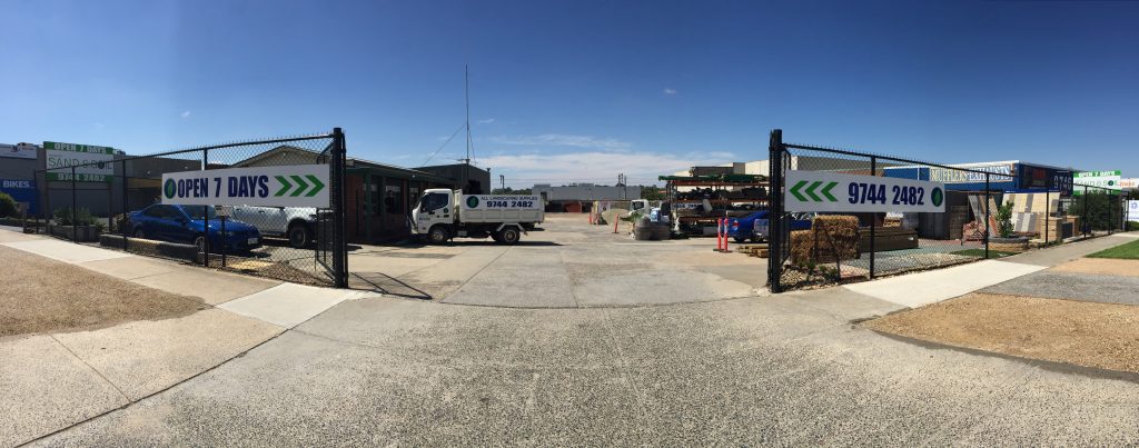 The driveway entry to Sunbury Sand and Soil at 63 Horne Street, Sunbury. Open 7 days.